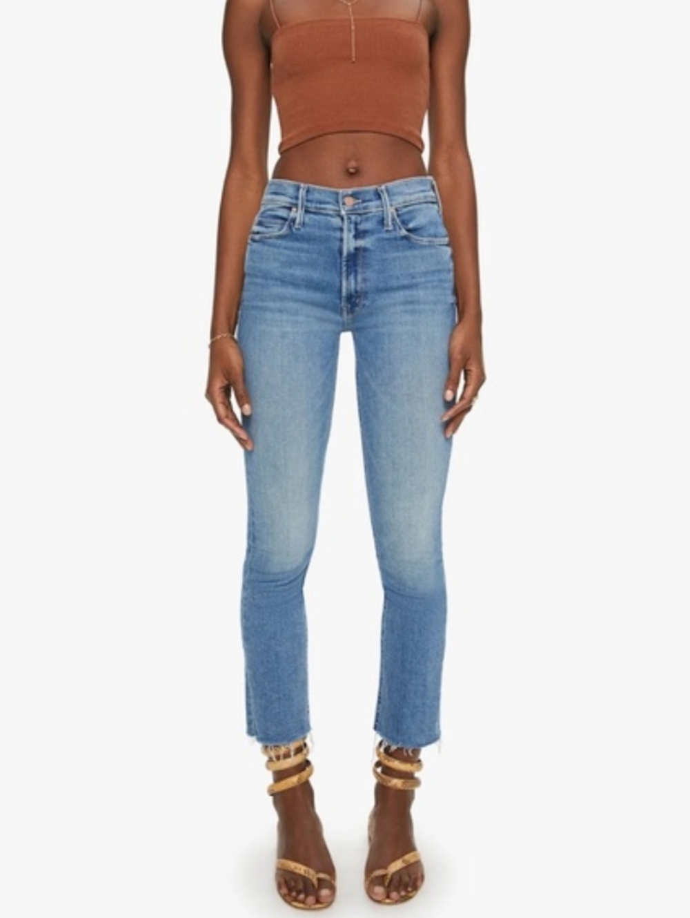 MOTHER The Mid Rise Dazzler Ankle Fray in Riding the Cliffside Size 23